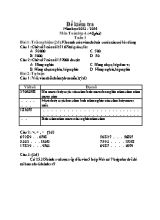Đề kiểm tra môn Toán Lớp 4 - Tuần 3 - Năm học 2013-2014